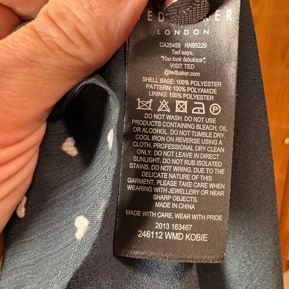 Ted Baker London Kobie‎ Heart Dot Chiffon Long Sleeve Minidress Sheer Chiffon - Picture 11 of 15